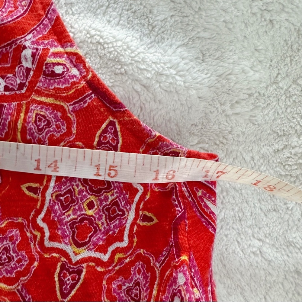 ANTHROPOLOGIE Meadow Rue Red Paisley Print Babydoll Y2K Top Boho Cottagecore S - Picture 6 of 8